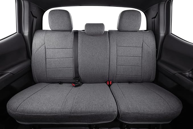 coverdream Tacoma Hybrid Cloth Seat Covers Full Set for Toyota Tacoma 2024-2026 TRD Sport,TRD Off-Road,Limited,Trailhunter,Fully Covered,Breathable Polyester Seat Protector (Gray)
