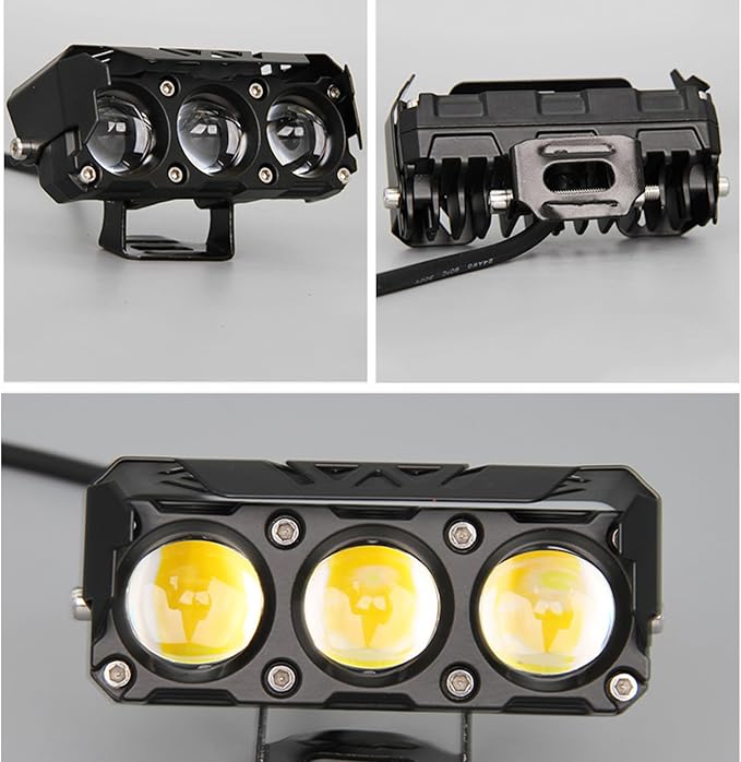 Motorcycle Driving Lights Yellow White Dual Color 8-85V 40W LED Fog Lights Waterproof Spotlight Auxiliary Lights for Motorcycle ATV UTV SUV Truck Boat Tractor Universal 2 Pack
