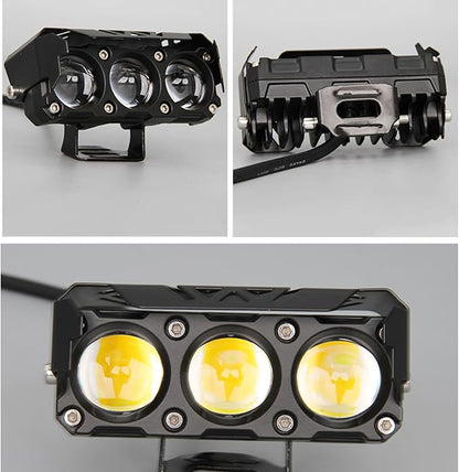 Motorcycle Driving Lights Yellow White Dual Color 8-85V 40W LED Fog Lights Waterproof Spotlight Auxiliary Lights for Motorcycle ATV UTV SUV Truck Boat Tractor Universal 2 Pack