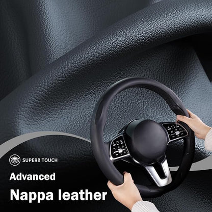 Steering Wheel Cover Thin Car Steering Wheel Accessories Universal Snap On Protector, Black