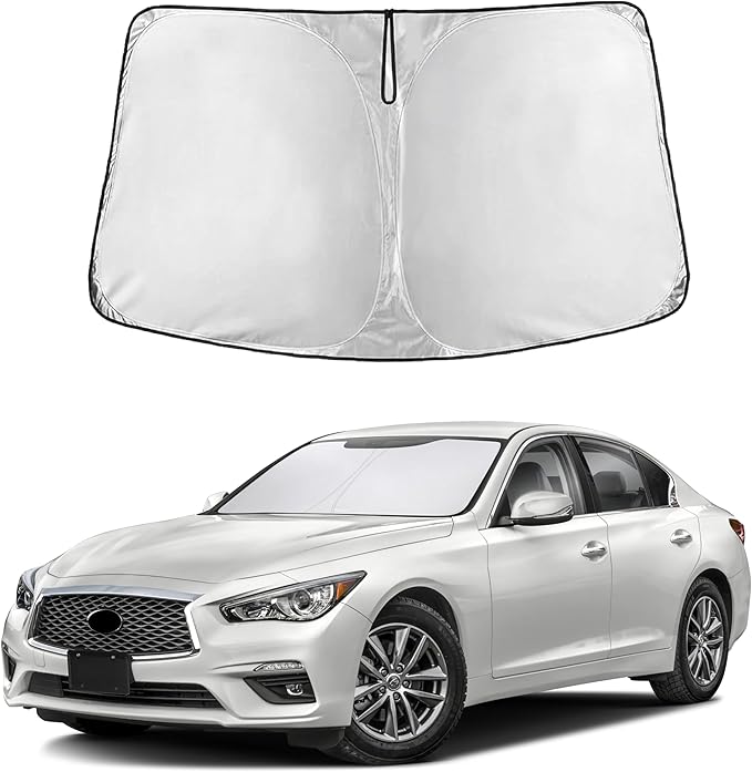 EcoNour Windshield Sunshade Compatible for Infiniti Q50 2014-2022 2023 2024, Sun Visor for Front Windshield & Window Sun Shade Cover, UV Heat Blocker & Protector, Car Accessories