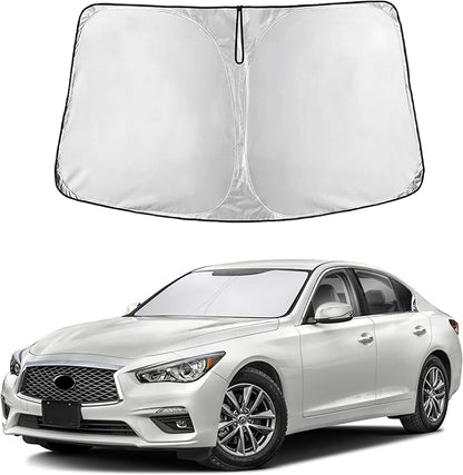 EcoNour Windshield Sunshade Compatible for Infiniti Q50 2014-2022 2023 2024, Sun Visor for Front Windshield & Window Sun Shade Cover, UV Heat Blocker & Protector, Car Accessories