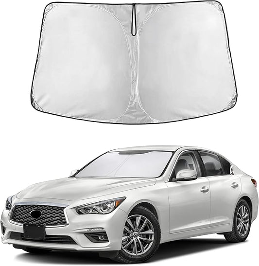 EcoNour Windshield Sunshade Compatible for Infiniti Q50 2014-2022 2023 2024, Sun Visor for Front Windshield & Window Sun Shade Cover, UV Heat Blocker & Protector, Car Accessories