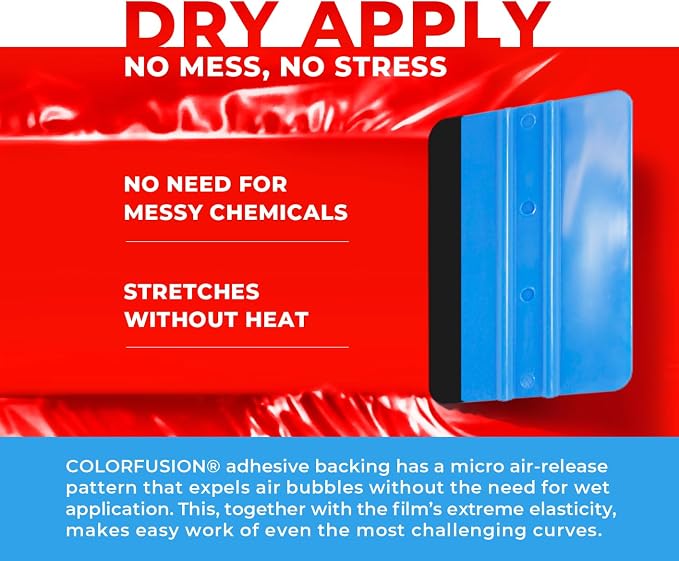 ColorFusion PPF by VViViD, Gloss Ultra Red Dry Apply PPF Vinyl Car Wrap Roll 10ft x 5ft