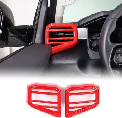 Aunginsy Center Console Side Air Conditioning Outlet Trim Cover Compatible with Toyota Tundra/Sequoia 2022-2026, ABS Dashboard Side A/C Wind Vent Panel Decorative Frame Protector Interior Accessories