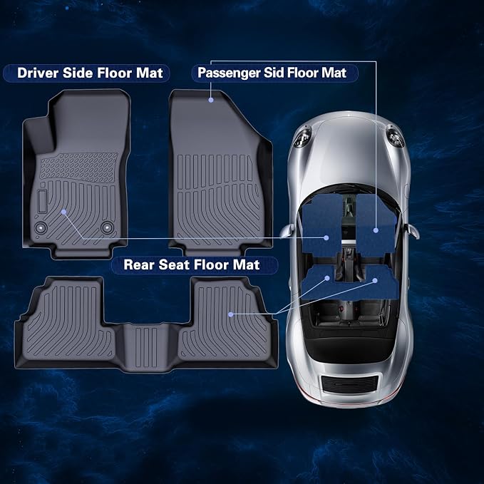 Floor Mats for 2013-2022 Buick Encore,All-Weather TPE Rubber Car Floor Mats Odorless Anti-Slip 1st & 2nd Row Black No Fit 2020-2023 Encore GX (2013-2022 Encore)