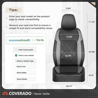 Coverado Car Seat Covers, Seat Covers Full Set, 5 Seats Automotive Seat Cover, Mesh Breathable Seat Protectors, Universal Fit for Most Cars