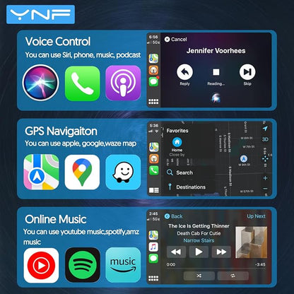 YNF Wireless Carplay/Android Auto 2-in-1 Adapter, Plug and Play Low Latency Mini Version，Stable Connect Plug & Play for iOS 10+ & Cars from 2016+