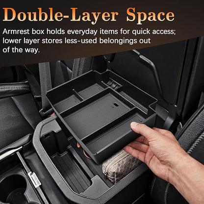 Center Console Organizer for GMC Yukon & Chevy Tahoe/Suburban | 2021-2026, Compatible with Power Sliding Console Storage Box ONLY, Denali/High Country, Easy Installation
