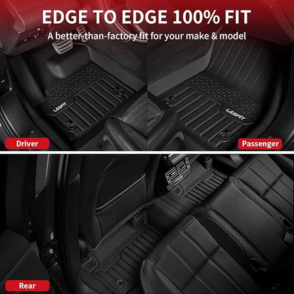 LASFIT Floor Mats Fit for Land Rover Range Rover Velar 2017-2026 & Jaguar F-Pace 2017-2026, Custom Fit TPE All Weather Waterproof Floor Liners 1st & 2nd Row Car Mats, Black