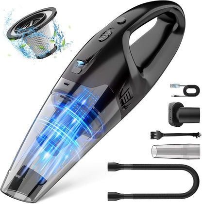 BSRCO Handheld Vacuum, 120W High Power Hand Held Vacuum Cordless Rechargeable with Washable HEPA Filter, 25 Mins Long Runtime Lightweight Portable Car Vacuum for Home Sofa Vehicle Deep Cleaning