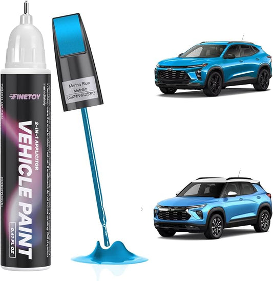 GKN/WA253K Marina Blue Metallic Touch Up Paint for Chevrolet, Car Scratch Repair Paint Kit with 2 in 1 Brush and Pen Nip, Exact-Match & Quick Drying Design for Chips and Nicks