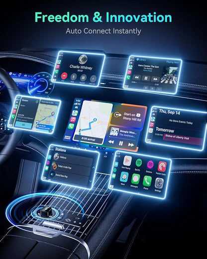 Wireless CarPlay Adapter 2025 Version, 2-in-1 Stable 5.8GHz Connection, Plug & Play via USB/USB-C, Auto Connect (Style 2)