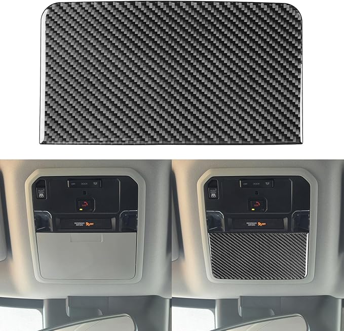 NVCNX Real Premium Carbon Fiber for Toyota Tundra 2022-2026 / Sequoia 2023-2026 2024 2025 Truck Pickup SUV Car Roof Glasses Box Cap Cover Interior Trim Accessories Thick Overlay Sticker Decal 1PC