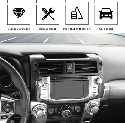 Hoolcar Dashboard Center Console Navigation Trim Panel Decoration GPS Interior Cover Trim Accessories Compatible with Toyota 4Runner 2010-2019, Matte Black