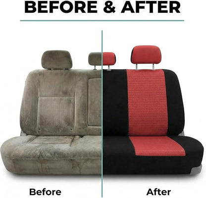 FH Group Automotive Seat Cover Trendy Elegance for Back Seat Red Car Interior Accessories for SUV, Sedan & Van Universal Fit Combo Rear Seat Cover Split Bench Car Seat Protector for Dogs and Kids