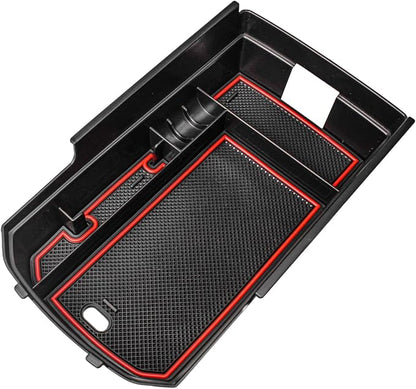 HGWEI Center Console Organizer Compatible with GMC Terrain 2018-2024 Interior Accessories Terrain SL/SLE/SLT/AT4/Denali Middle Insert Tray Armrest Storage Box with Coin Holder (NOT FOR 2025-2026) Red