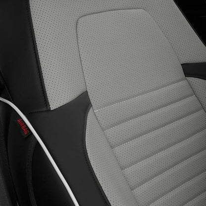 EKR CRV Car Seat Covers Custom Fit for Honda CRV 2012 2013 2014 LX,Leather Truck Seat Cover for SUV Full Set,Waterproof Car Seat Cushion, Faux Leather (Black/Gray)
