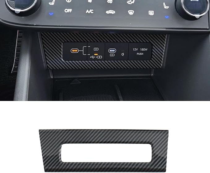 Interior Trim for Hyundai Sonata 2024 2025 2026 Carbon Fiber Gear Shift Panel with Steering Wheel Trim