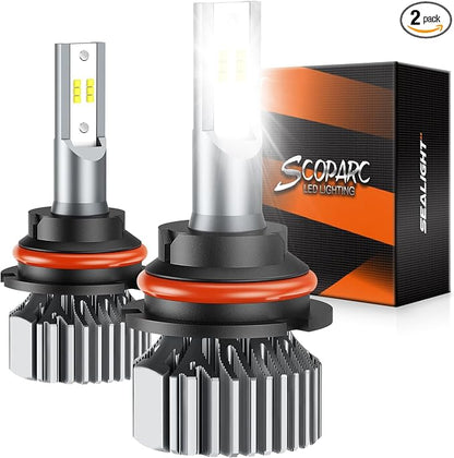 9004 LED Bulbs 64000LM 6500K Cool White, 3 Min Plug N Play, Smart Temperature IC Driver Fanless Design, Canbus Ready Error Free, 10yrs Long Lifespan, HB1 Fog Light Bulbs, Pack of 2