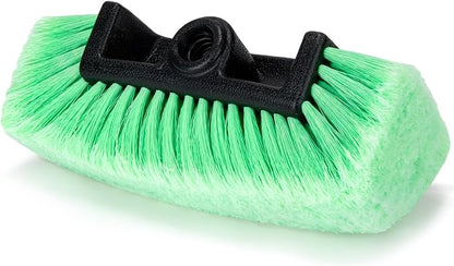 Vesici 1 Pcs Car Wash Brush Head with Soft Detailing Bristle Flow Thru Car Cleaning Brush Exterior Cars Wash Equipment for Auto Truck RV Boat Camper Washing, 10 Inch (Green)