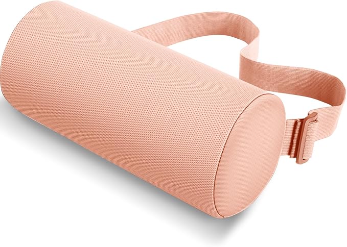 Lumbar Roll Support Pillow for Office Chair, Car, Gaming Chair, Memory Foam Back Cushion with Washable Cover for Relieving Back Pain & Improving Posture,Pink