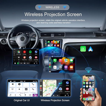 CAMECHO 2-in-1 Wireless CarPlay Android Auto Car Adapter, Wireless Apple Car Play Android Auto Dongle, CarPlay Adapter Converts Factory Wired to Wireless, Plug & Play, Fast Connect No Delay
