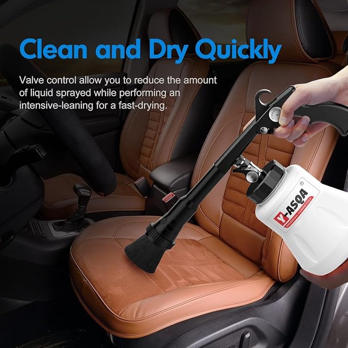 Professional Car Cleaning Gun - Tough Stain Remover for Auto Upholstery, Leak-Proof Multi-Purpose Air Pulse Detail Cleaner Kit, Air Compressor Compatible for Home & Vehicle Interior/Exterior