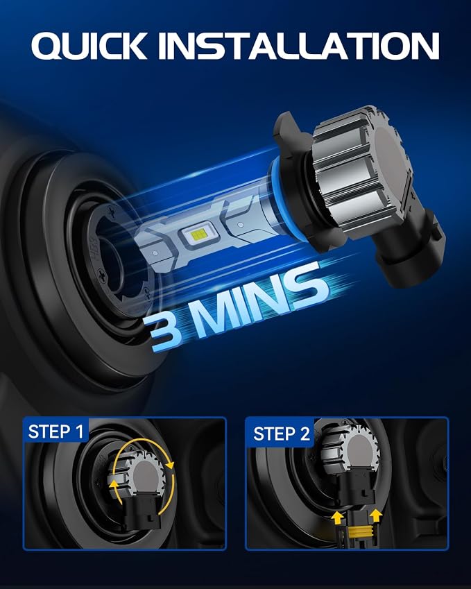 9012/HIR2 Fog Bulbs, 28,000LM Super Bright, 1:1 Size 9012 Lights, Plug-N-Play, Pack of 2