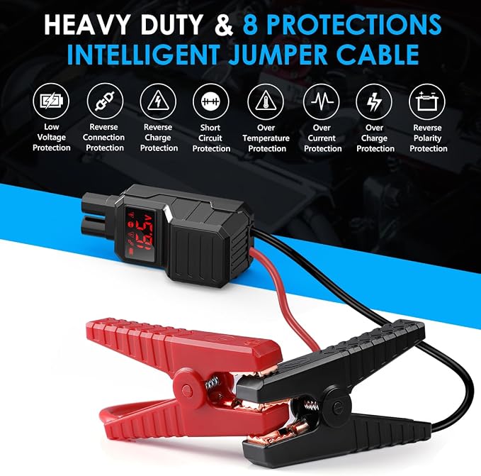 Jump Starter Car Jump Starter Auto Battery Booster Pack 8000A Peak 12V with USB-C Quick Charge,Lithium Jump Box with LED Light(Up to 8.0L Gas or 6.5L Diesel Engine)