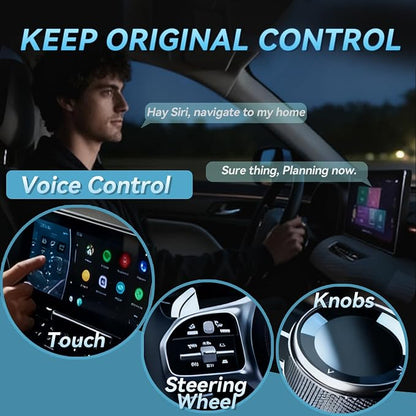 Mini Wireless CarPlay Adapter for Apple iPhone iOS 10+,No Delay & Fast, Plug & Play, Multi-User Seamless Connection for Convert Wired to Wireless Carplay Dongle for 2016+ Cars, USB-A/Type-C Port