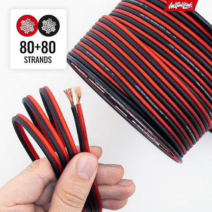 16 AWG Gauge Speaker Wire Cable Stereo, Car or Home Theater, CCA (100 Feet) by Install Link