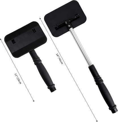 Polyte Pivoting Windshield Glass Cleaning Tool Extendable Aluminum Handle w/3 Premium Microfiber Covers