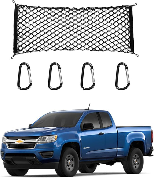 for Chevy Colorado & GMC Canyon Envelope Style Truck Bed Cargo Net - Fits Colorado Canyon Accessories Cargo Net for Pickup Truck Bed - Heavy Duty Carabiners