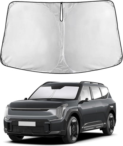 EcoNour Windshield Sunshade Compatible for Kia EV9 2024 2025 2026, Sun Visor for Front Windshield & Window Sun Shade Cover, UV Heat Blocker & Protector, Car Accessories