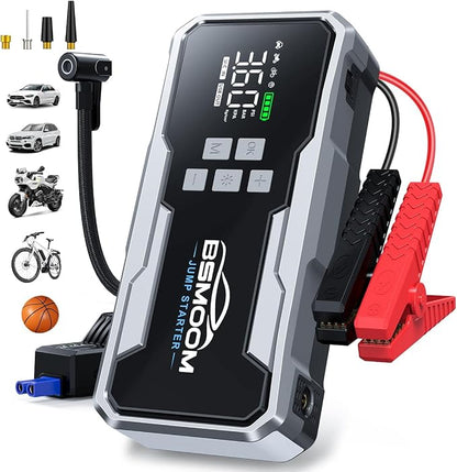 Jump Starter with Air Compressor 7000A 160PSI Portable Car Battery Jump Starter (All Gas/10L Diesel),12V Portable Booster Pack with Jumper Cables, Fast Charging, Emergency Light
