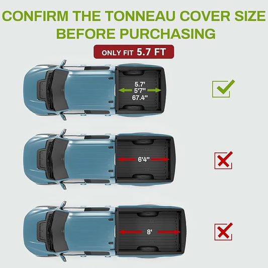 AUTOSAVER88 Soft Tri-fold Truck Bed Tonneau Cover Compatible with 2009-2026 Dodge Ram 1500 (Incl. Classic & New) 5.7ft Bed Without Rambox