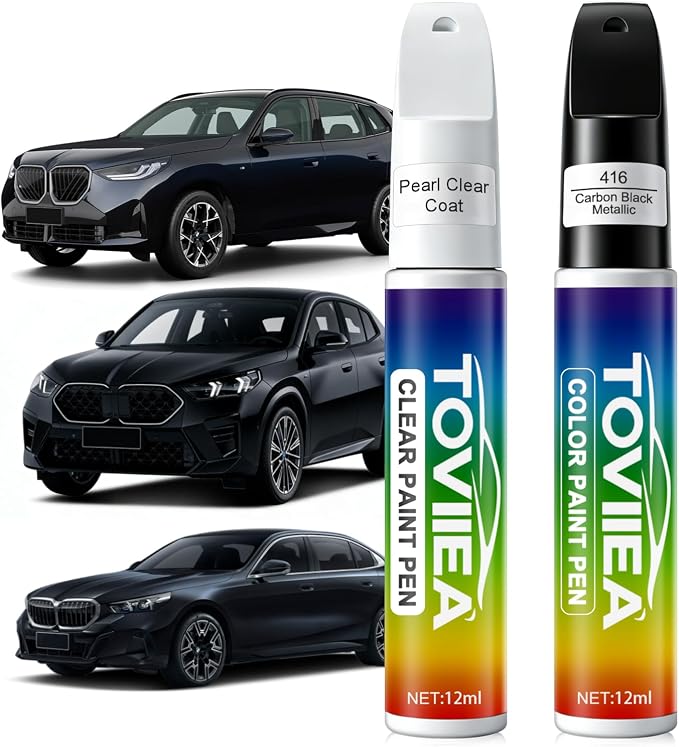 Carbon Black Metallic(416) Touch Up Paint Compatible with BMW,2-In-1 Car Scratch Remover Pen,Car Paint Scratch Repair Kit for Scratches,Chips & Nicks,2-PCS SET