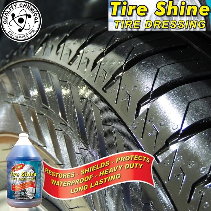 Quality Chemical Ultra Tire Shine Solvent-Based Tire Dressing - Best Tire Shine - Cover All Tire Shine for an Extreme Tire Shine - 128 oz (Combo)