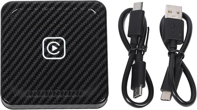 Adapter 2024 Upgrade, for Adapter Convert Wired to BT 5.0 Intelligent Voice Control for Android Auto Adapter (Carbon Fiber)