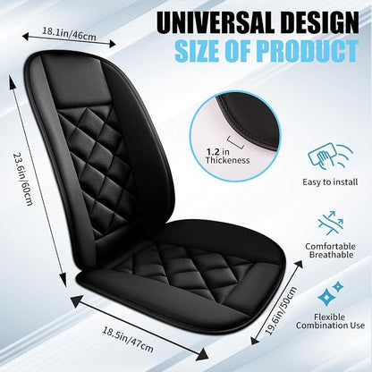 Car Seat Cushion with Back Support Pillow, Car Seat Cushion for Long Driving, Breathable Car Seat Protector, 1.2'' Thick Memory Foam Design for Pain Relief, Seat Pad for Car SUV Truck (Black)