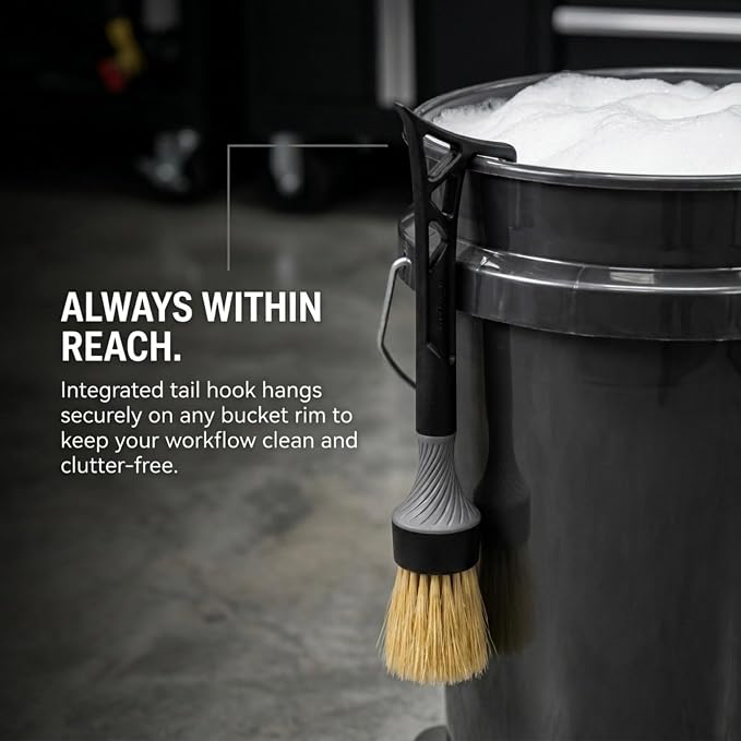 Boars Hair Detailing Brush, 3 in 1 Patent Pending in House Design from Proper. Detail Automotive Interior or Exterior, get Professional Results with Proper Detail Brushes Car Detailing