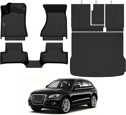Tongama-Floor Mats for 2009-2017 Audi Q5/2014-2017 SQ5, All Weather TPE Floor Liners & Trunk Mat & Backrest Mats for Audi Q5 Waterproof Interior Accessories