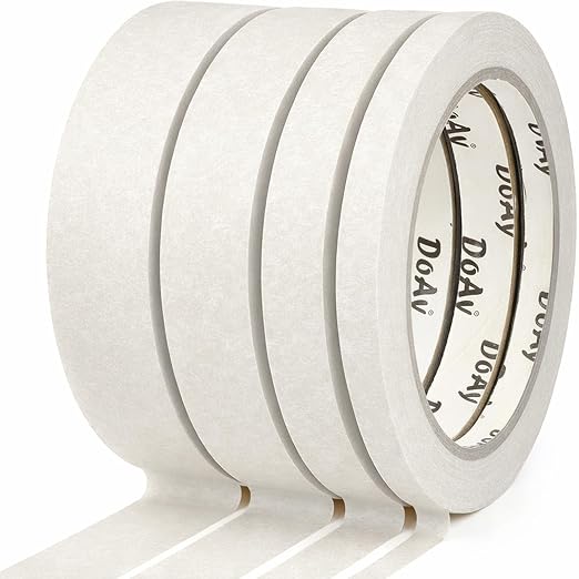4 Pack White Painters Tape - Masking Tape 0.25", 0.50", 0.75", 1" Wide - Multi-Surface, Smart Adhesion, Multi-Size Pack - 360FT Total - Paint Tape for DIY, Labeling, Art, Car (#3910)