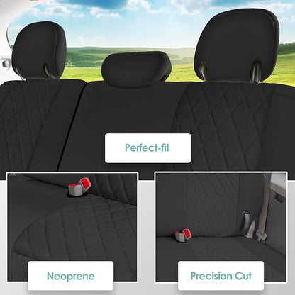 FH Group Custom Fit Car Seat Covers Specifically Made for 2011-2020 Toyota Sienna 7-8 Seater with Ultraflex Neoprene Water Resistant Automotive Seat Covers - 3rd Row Black