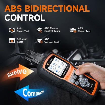 FOXWELL NT630 Plus OBD2 Scanner with ABS and SRS, Brake Code Reader with Auto Bleed, ABS Module Bidirectional Control, Oil EPB SAS Reset, Check Engine Light, Live Data, No Subscription Required
