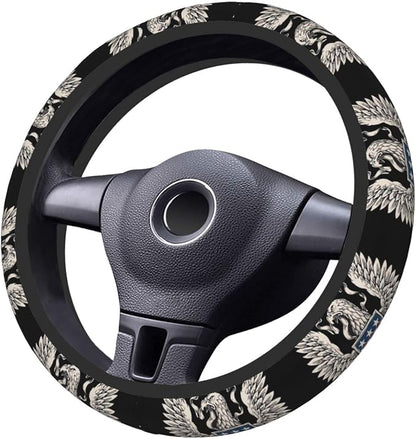 Car Steering Wheel Cover with Anti-Slip Lining, Universal 15 inch Wheel Cover, Fashion Car Interior Accessories for Women Men - Bald Eagle