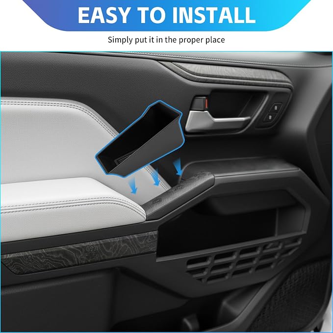 Console Organizer Door Trays Fit for 2024 2025 2026 Toyota Tacoma Center Console Storage Front Door Handle Insert Compatible with Tacoma Interior Accessories Armrest Box, 3PCS
