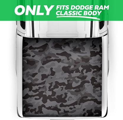 Camo Truck Tonneau Cover for Ram 1500 (2002-2018), RAM 1500 Classic (2019-2024), Ram 2500/3500 (2003-2025) 6.4 ft Bed Soft Roll-Up All-Weather Truck Bed Cover Camo Graphic Classic Body Only NO RAMBOX