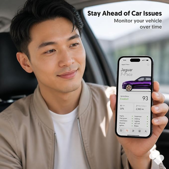 SPARQ OBD2 Scanner Bluetooth for iPhone/iOS, Vehicle Insights, Accident & Title History, Recall Alerts, Repair Estimates, Check Engine Light Explanations, No Subscription, Gas/Hybrid Vehicles 2008+